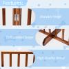 3 Panels Wooden Dogs Fence,Free Standing Pet Gate for Dog Cat,Wooden Indoor Foldable Dog Gate,Wide Pet Puppy Safety Fence,with Support Feet,for Hallways, Stairs, Doorways, Halls, Kitchen (Brown) view 3