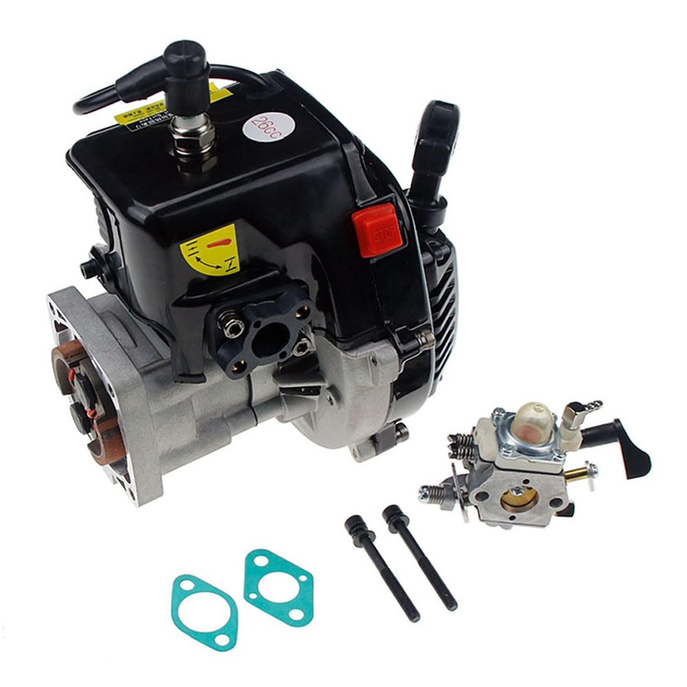 Ecoyin 26CC 2-Stroke 4 Bolt Engine Motor with Carburetor Kit for 1/5 for 1/5 HPI ROFUN ROVAN KM Baja LOSI 5IVE T FG GoPed RedCat RC Car Models