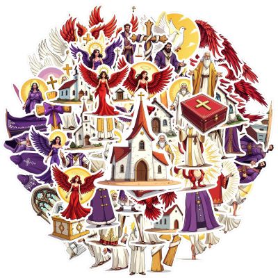 100Pcs Cartoon Catholic Stickers, Waterproof Catholic Sticker for Water Bottle Laptop Phone Cases Planner Skateboard Luggage Helmet Party Favor Decor, Ideal for Adults Teens Teacher Rewards C173R