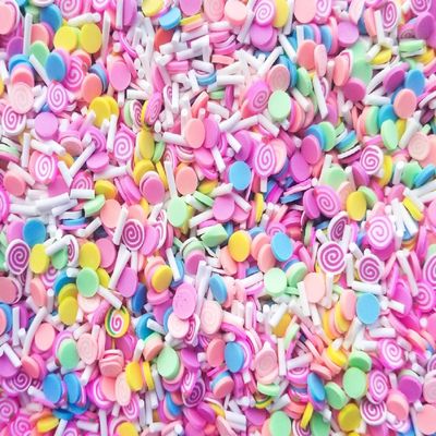 Candy Land Sprinkle Mix - Bright Polymer Clay Fake Sprinkles, Dessert Slices, Decoden Funfetti Jimmies (15 gram bag)
