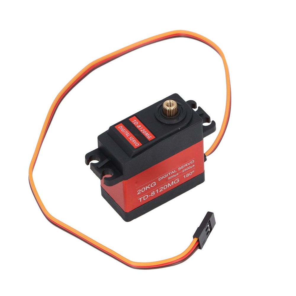 20KG Digital Servo, Metal Gears, Ball Bearings, Premium Silicone Wires, RC Vehicle and Boat, for Robot Arm