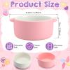 Domensi 2 Sets Kids Porcelain Bowls with Removable Silicone Sleeve 2-in-1 Porcelain Toddler Bowls Microwave Dishwasher Safe Cereal Snack Soup Dishes for Baby Children Feeding Supplies (Pink Purple) view 2