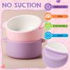 Domensi 2 Sets Kids Porcelain Bowls with Removable Silicone Sleeve 2-in-1 Porcelain Toddler Bowls Microwave Dishwasher Safe Cereal Snack Soup Dishes for Baby Children Feeding Supplies (Pink Purple) view 3