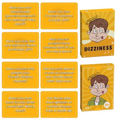 TNCDJKPA 50-Piece Dizziness Challenge Card Game for Adults & Teens - Group Party Icebreaker, Truth and Dare Game for Couples Date Night, Social Gatherings & Game Nights