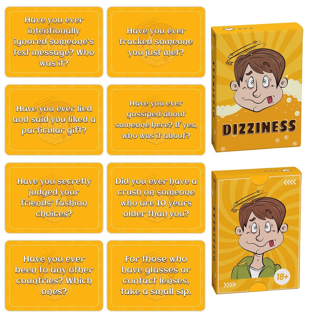 TNCDJKPA 50-Piece Dizziness Challenge Card Game for Adults & Teens - Group Party Icebreaker, Truth and Dare Game for Couples Date Night, Social Gatherings & Game Nights