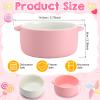 Domensi 4 Sets Kids Porcelain Bowls with Removable Silicone Sleeve 2-in-1 Porcelain Toddler Bowls Microwave Dishwasher Safe Cereal Snack Soup Dishes for Baby Children Feeding Supplies (Macaron Colors) view 2