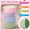 Domensi 4 Sets Kids Porcelain Bowls with Removable Silicone Sleeve 2-in-1 Porcelain Toddler Bowls Microwave Dishwasher Safe Cereal Snack Soup Dishes for Baby Children Feeding Supplies (Macaron Colors) view 3