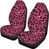 Beauty Collector Pink Leopard Print Car Seat Covers Novelty Front Seats Rear Bench Vehicle Seat Protector view 4