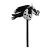 ToysCentral Basics Plush Stick Horse Plush Horse Riding Stick Hobby Horse Riding Toy for Boys Girls, Black White view 1