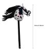 ToysCentral Basics Plush Stick Horse Plush Horse Riding Stick Hobby Horse Riding Toy for Boys Girls, Black White view 3