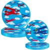 120 Pcs Airplane Birthday Party Supplies Airplane Aircraft Party Decoration Includes Paper Plates Cups Napkins Straws Forks for Aviation Theme Boys Baby Shower 1st 2nd 3rd 4th Birthday Decor Favors view 2