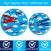 120 Pcs Airplane Birthday Party Supplies Airplane Aircraft Party Decoration Includes Paper Plates Cups Napkins Straws Forks for Aviation Theme Boys Baby Shower 1st 2nd 3rd 4th Birthday Decor Favors view 3