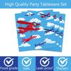 120 Pcs Airplane Birthday Party Supplies Airplane Aircraft Party Decoration Includes Paper Plates Cups Napkins Straws Forks for Aviation Theme Boys Baby Shower 1st 2nd 3rd 4th Birthday Decor Favors view 4