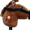 ToysCentral Basics Plush Stick Horse Plush Horse Riding Stick Hobby Horse Riding Toy for Boys Girls, Dark Brown A view 2