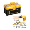TWTCZOZ 35 Piece Kids Tool Collection Featuring Electronic Drill and Accessories, Yellow view 1