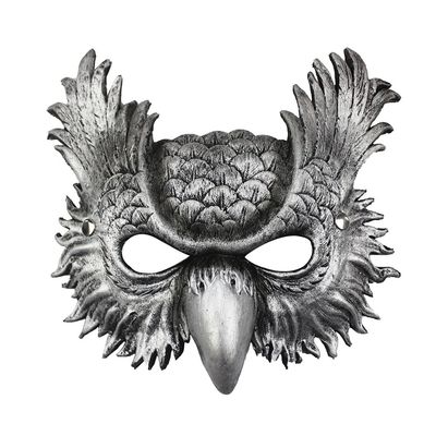 1Pcs Halloween Owl Mask Masquerade Bird Mask Animal Half Face Mask for Halloween Easter Costume Party Cosplay Props (Silver)