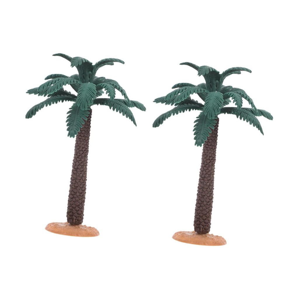 SKISUNO Realistic Mini Palm Trees 2pcs Fake Coconut Palm Trees Micro Landscape Decoration