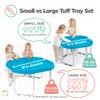 MEKA Small 28"x28" Tuff Tray Set Blue, Activity Sensory Tray Plus Stand Children, Outdoor Play Sand and Water Table for Toddlers and Kids, Toy Boys Girls view 3