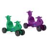 Careplay 2-in-1 Squirrel Push & Ride-on Toy, Indoor & Outdoor Use, Low Profile Seat, Recommended for Children up to 50lbs, Durable Construction, Made in The USA, 2-Pack, Green and Purple view 1