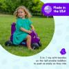 Careplay 2-in-1 Puppy Push & Ride-on Toy, Indoor & Outdoor Use, Low Profile Seat, Recommended for Children up to 50lbs, Durable Construction, Made in The USA, 2 Pack, Green and Purple view 2