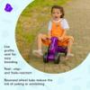 Careplay 2-in-1 Puppy Push & Ride-on Toy, Indoor & Outdoor Use, Low Profile Seat, Recommended for Children up to 50lbs, Durable Construction, Made in The USA, 2 Pack, Green and Purple view 3