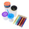 10 Pieces Spill Proof Paint Cups Kids Painting Set with Paintbrushes for Toddlers Kids Preschool Art Supplies view 4