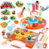 Crelloci BBQ Pizza Color Dough Kitchen Creations Set, Barbecue Burger Maker, Art Crafts Food Modeling Play Toys, Molds Tools Accessories Kit for Kids Toddlers Boys Girls Ages 3+ (24 Colors Dough) view 1
