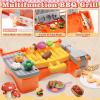 Crelloci BBQ Pizza Color Dough Kitchen Creations Set, Barbecue Burger Maker, Art Crafts Food Modeling Play Toys, Molds Tools Accessories Kit for Kids Toddlers Boys Girls Ages 3+ (24 Colors Dough) view 2