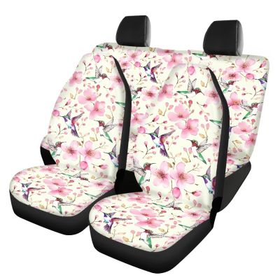 Beauty Collector Hummingbird Flower Yellow Car Seat Cover Full Set Auto Interior Covers Universal Fit Most Sedan SUV Truck