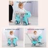 4 in 1 Rocking Horse for Toddlers 1.5-3 Years Old, Balance Bike Ride On Toys with Push Handle, Baby Rocking Toy Backrest and Balance Board for Baby Girl and Boy Fun Birthday Gift (Blue) view 3