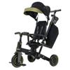 Aneco 9-in-1 Multi-functional Baby Tricycle for Toddlers 10 Months-3 Years with Removable Canopy Rotatable Seat Safety Harness Wheel Brake Adjustable Push Handle Storage Bag Cup Holder Black and Green view 1