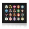 Poker Chip Display Frame for 20 Chips, 11.8"x9.8" with EVA Foam Lining & Black Flocked Fabric, Wall Mount or Tabletop Display view 1