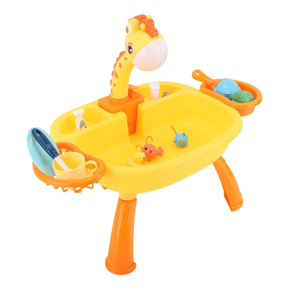 RiToEasysports Kids Electric Fishing Pond, Kids Pool Fishing Toys Simulated Washing Place Small Water Table with Toys Early Education for Baby Boys and Girls (Giraffe Pond
