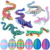 6PCS 3D Printed Dragon Eggs with Dragon Inside, Easter Basket Stuffers Mini Mystery Crystal Egg Fidget Toy, Surprise 3D Printed Animals Toy view 1