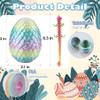 6PCS 3D Printed Dragon Eggs with Dragon Inside, Easter Basket Stuffers Mini Mystery Crystal Egg Fidget Toy, Surprise 3D Printed Animals Toy view 4