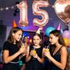15th Birthday Decorations For Girls, 15 Year Olds Happy Birthday Banners Party Decor Balloon Foil Fringe Curtains Heart Star Confetti Balloons, 15th Rose Gold Party Supplies for Girls Women Her view 3
