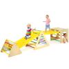 GLACER 6 in 1 Toddler Triangle Set, Montessori Triangle Climber with 2 Climbing Rock Ramp, Cube & Triangle, Wooden Indoor Toddler Climbing Toys for Gym, Playground and Daycare view 1