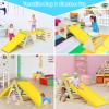GLACER 6 in 1 Toddler Triangle Set, Montessori Triangle Climber with 2 Climbing Rock Ramp, Cube & Triangle, Wooden Indoor Toddler Climbing Toys for Gym, Playground and Daycare view 2