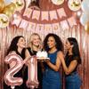 25th Birthday Decorations For Womener, 25 Year Olds Happy Birthday Banners Party Decor Balloon Foil Fringe Curtains Heart Star Confetti Balloons, 25th Rose Gold Party Supplies for Girls Women Her view 3