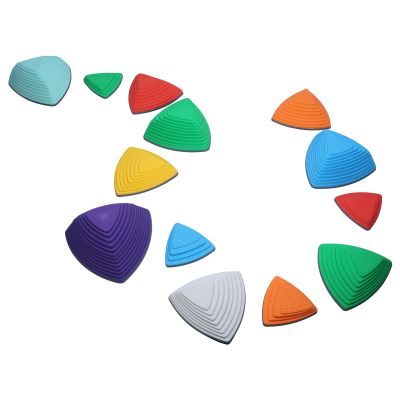 13Pcs Kids Stepping Stones, Stackable Anti-Slip Rubber Edging Design, Developmental Balance Play Set, for Indoor/Outdoor Use, Promotes Physical Growth & Coordination, Play Fun for Toddler Multicolor