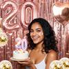 20th Birthday Decorations For Girls, 20 Year Olds Happy Birthday Banners Party Decor Balloon Foil Fringe Curtains Heart Star Confetti Balloons, 20th Rose Gold Party Supplies for Girls Women Her view 3