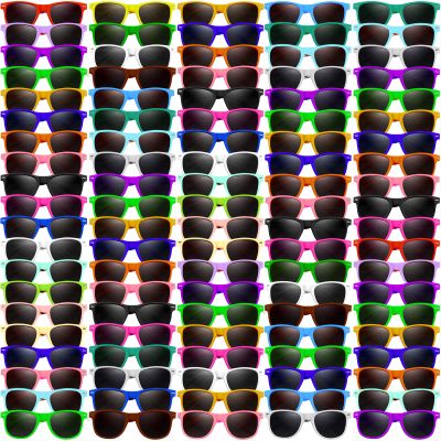 100 Pack 20 Color Neon Sunglasses Party Favors Bulk,80s Retro Style Perfect Colorful Novelty Sun glasses Set for Birthday Party Supplies,Beach,Pool Party Favors,Goody Bag Favors for Kids Adults