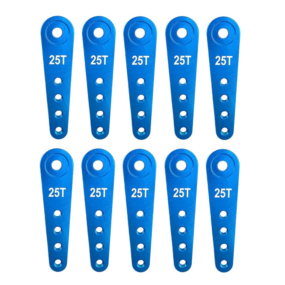 37mm 23T 24T 25T Metal Servo Arm Extension Servo Horn for 1/10 RC Crawler Car Boat for HSP Wltoys Axial SCX10 Parts(25T Blue 10pcs)