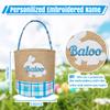 HUTARIO Personalized Easter Basket Egg Hunt Custom Embroidered Bunny Baskets for Kids with Cute Rabbit Storage, Plaid, Candies, Easter Party Gifts view 2