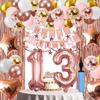 13th Birthday Decorations For Girls, 13 Year Olds Happy Birthday Banners Party Decor Balloon Foil Fringe Curtains Heart Star Confetti Balloons, 13th Rose Gold Party Supplies for Girls Women Her view 1