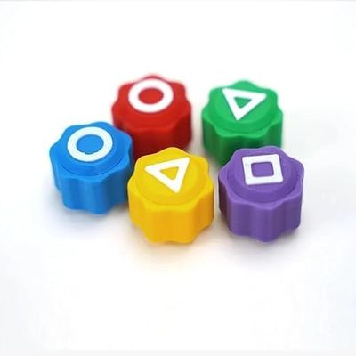 Devil Gonggi Game Set, Stones Plastic Playing Pieces with Storage Case, Squad Traditional Korean Game 1 Set (5 Pieces with Box)