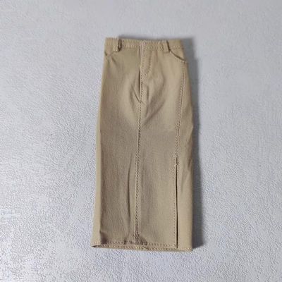 1/6 Scale Female Clothes Long Sleeve Tight Top with Crotch Shoulderless Top Wrap Skirt with Belt Action Figure Accessory Costume Outfit for 12-inches Action Figure Body (Light Coffee Denim Wrap Skirt)