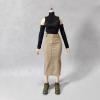 1/6 Scale Female Clothes Long Sleeve Tight Top with Crotch Shoulderless Top Wrap Skirt with Belt Action Figure Accessory Costume Outfit for 12-inches Action Figure Body (Light Coffee Denim Wrap Skirt) view 2