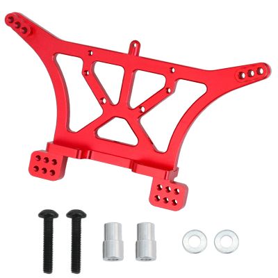 Aluminum Alloy Rear Shock Tower Upgrade Part Compatible with Traxxas Slash 2wd Rustler Bandit Stampede, Replace 3638 (Red)