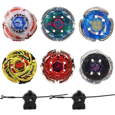 Gyros 6 Pack Bey Burst Battling Tops Metal Fusion Starter Set with Stickers Two Launchers